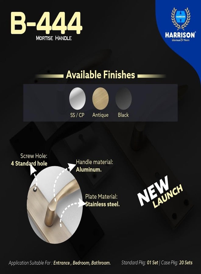 Harrison Door Locks for Main Door, Door Lock for Bedroom, Mortise Door Lock Set, Mortise Door Handle, Door Locks Handlesets with 3 Key | Black Finish | 22600 | for Office/Hotel/Home - Image 5